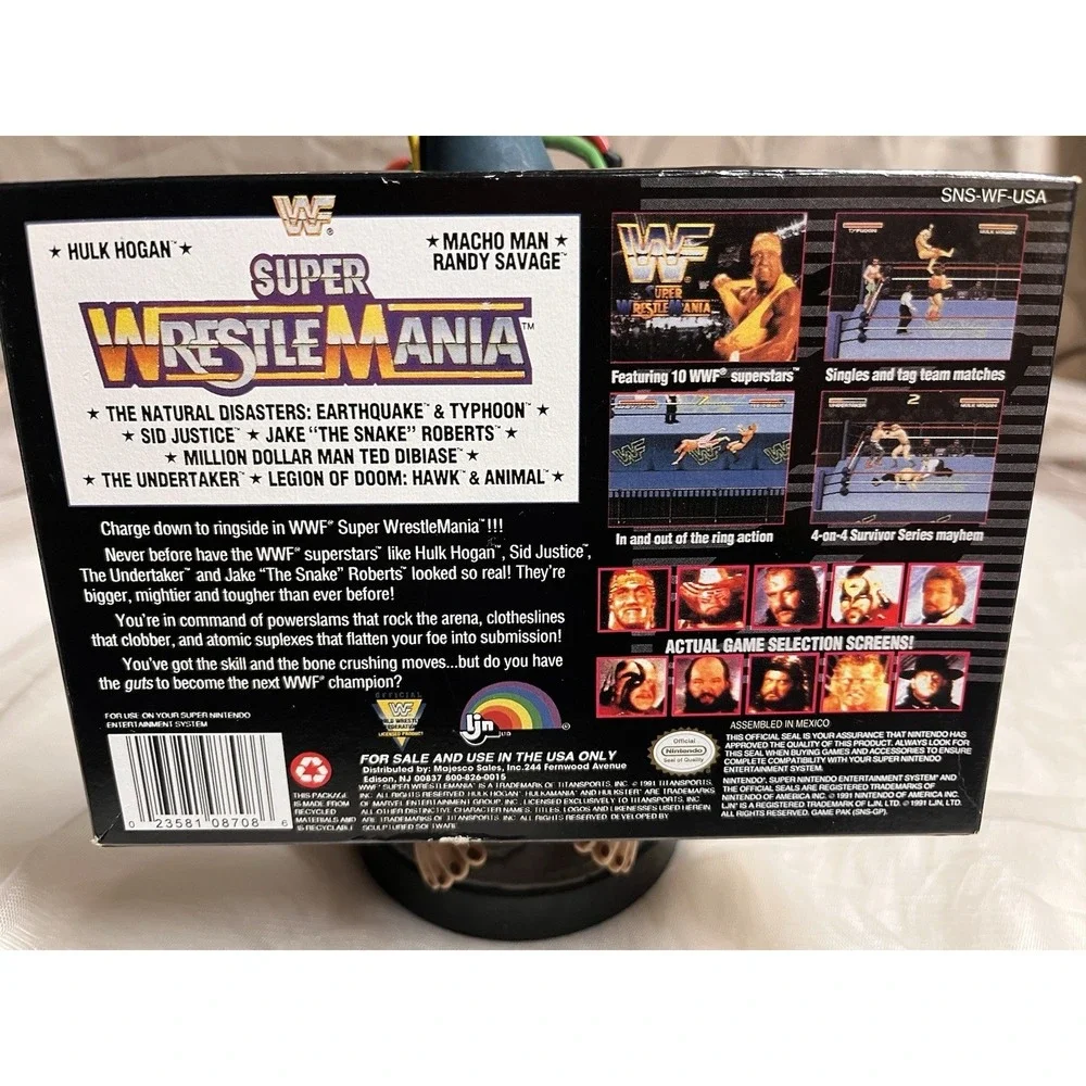 WF Super Wrestle Mania SNES W/ Box Manual Insert Game‎ Tested Working Very Nice